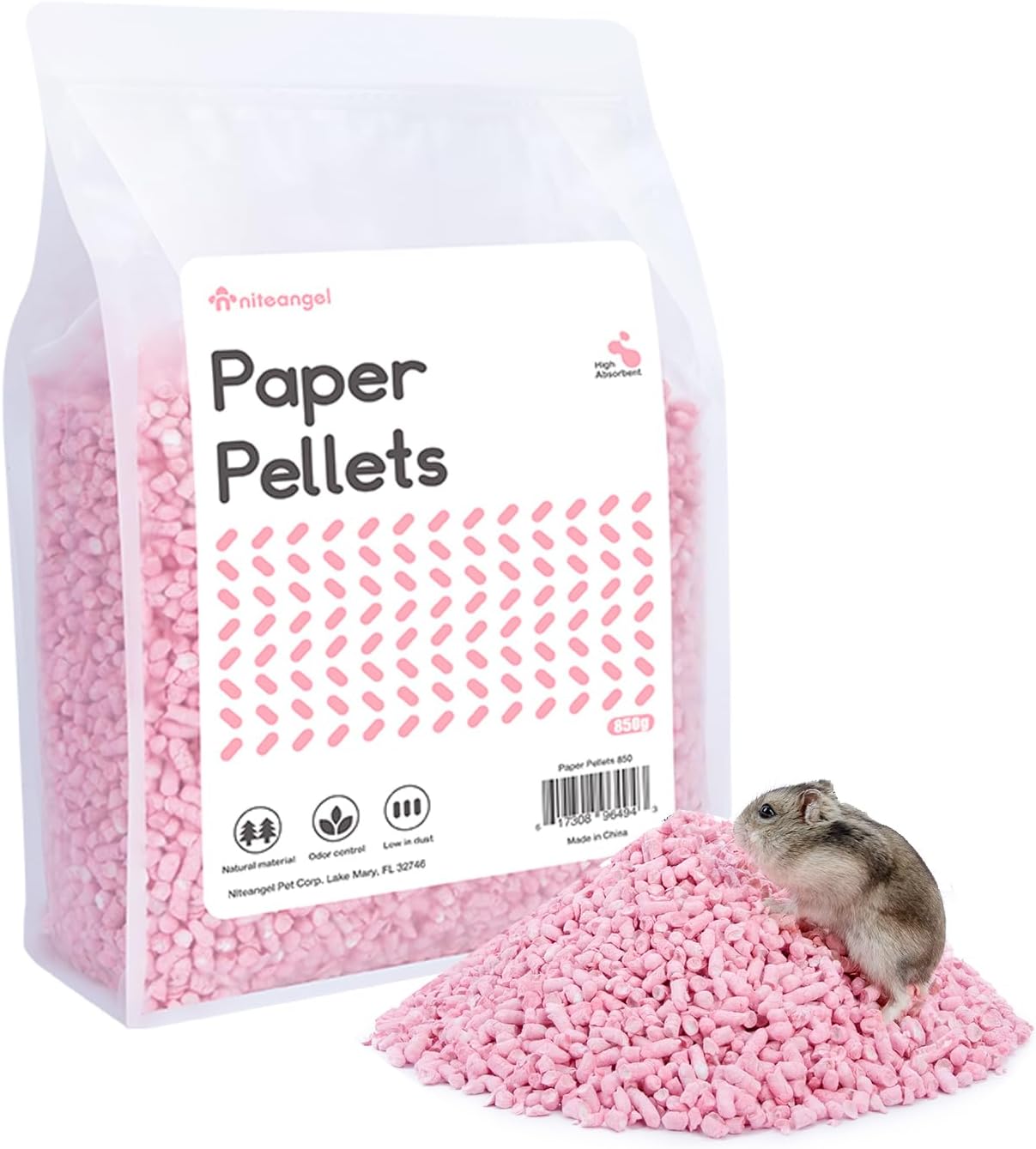 Niteangel Hamster Paper Pellets Bedding 1.8LB 850g Small Aninam Bedd Niteangel Pet EU